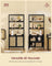 6-Tier Bookcase - Metal - Oak Beige - Adjustable Shelves with Rattan-Like Doors