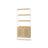 6-Tier Bookcase - Metal - Oak Beige - Adjustable Shelves with Rattan-Like Doors