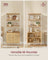 6-Tier Bookcase - Metal - Oak Beige - Adjustable Shelves with Rattan-Like Doors