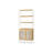 Tall Bookcase - Metal Frame - Oak Beige - Rattan-Like Doors