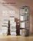 4-Tier Rotating Bookshelf - Steel Frame - Dove Grey