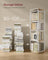 4-Tier Rotating Bookshelf - Steel Frame - Natural Beige