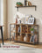 Bookshelf - Wood - Rustic Brown - 2-Tier Display Shelf 33 x 132.6 x 80 cm