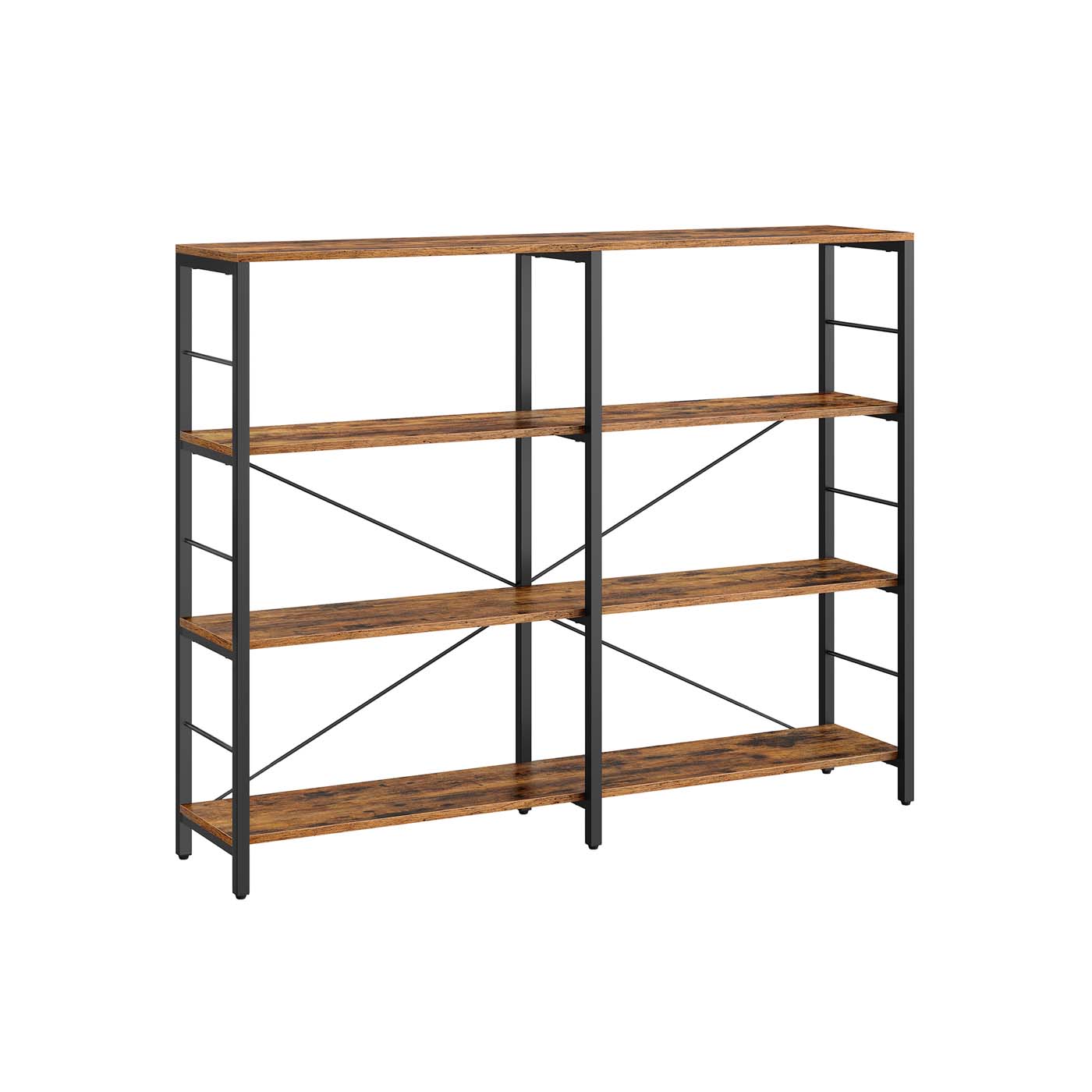 6-Tier Bookshelf - Engineered Wood - Rustic Brown and Black