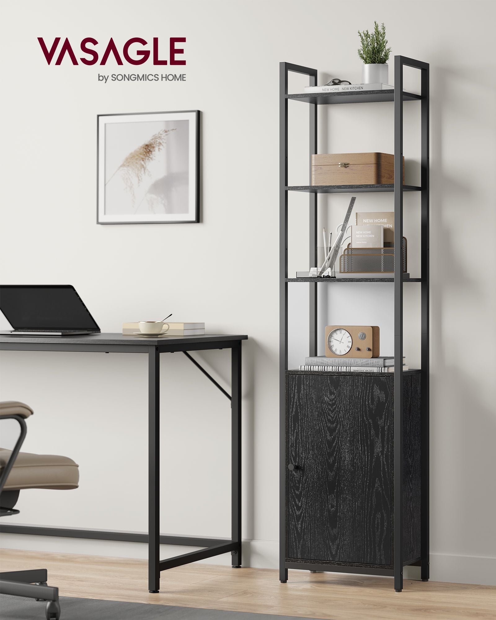 Bookcase - Stable (as per original - Black - with Doors