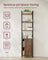 6-Tier Bookcase - Metal Frame - Rustic Brown - Adjustable Shelves with Door