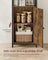 6-Tier Bookcase - Metal Frame - Rustic Brown - Adjustable Shelves with Door