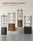 6-Tier Bookcase - Metal Frame - Rustic Brown - Adjustable Shelves with Door