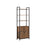 7-Tier Bookcase - Wood - Rustic Brown - Adjustable Shelves with Door