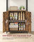 7-Tier Bookcase - Wood - Rustic Brown - Adjustable Shelves with Door