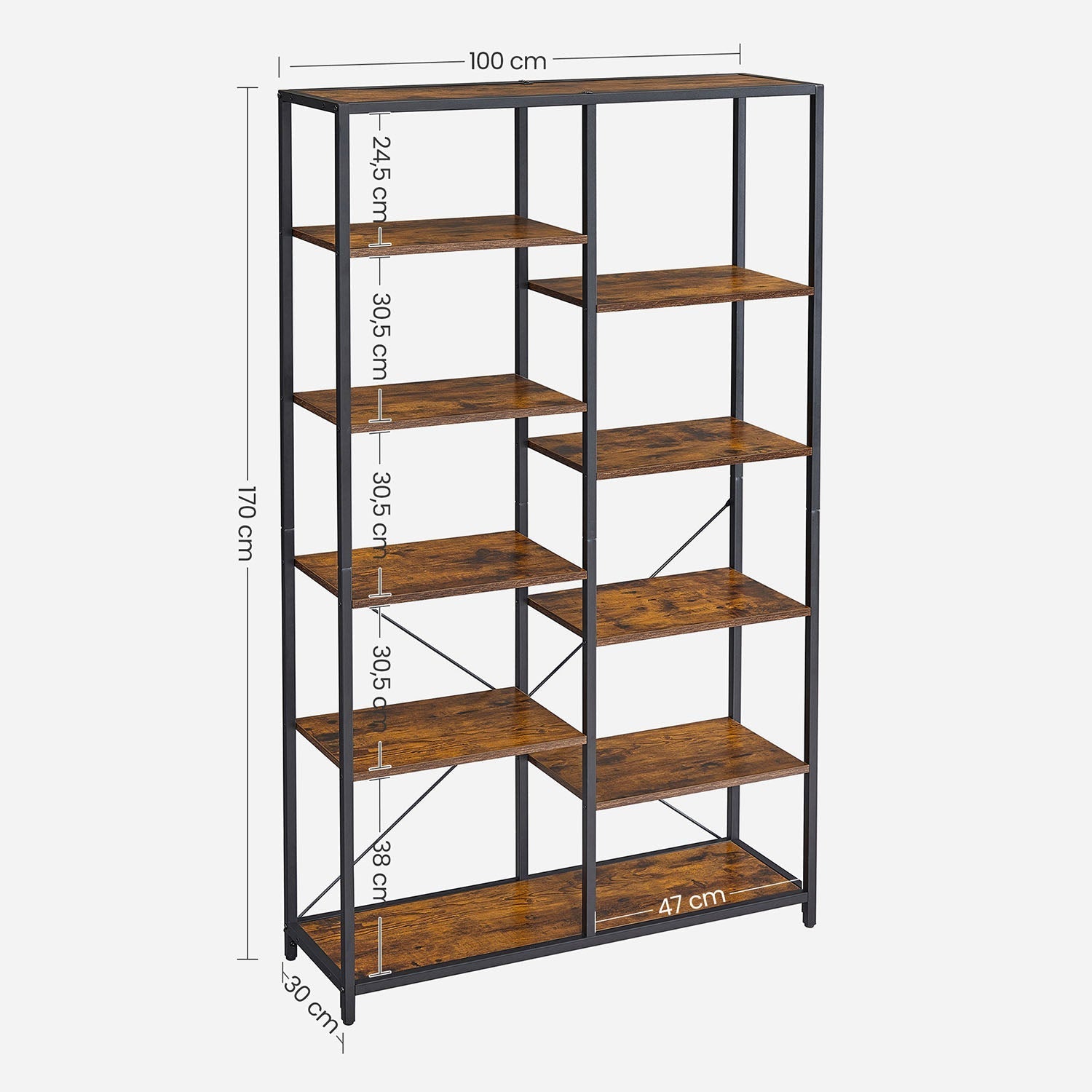 Bookshelf - Wood - Black