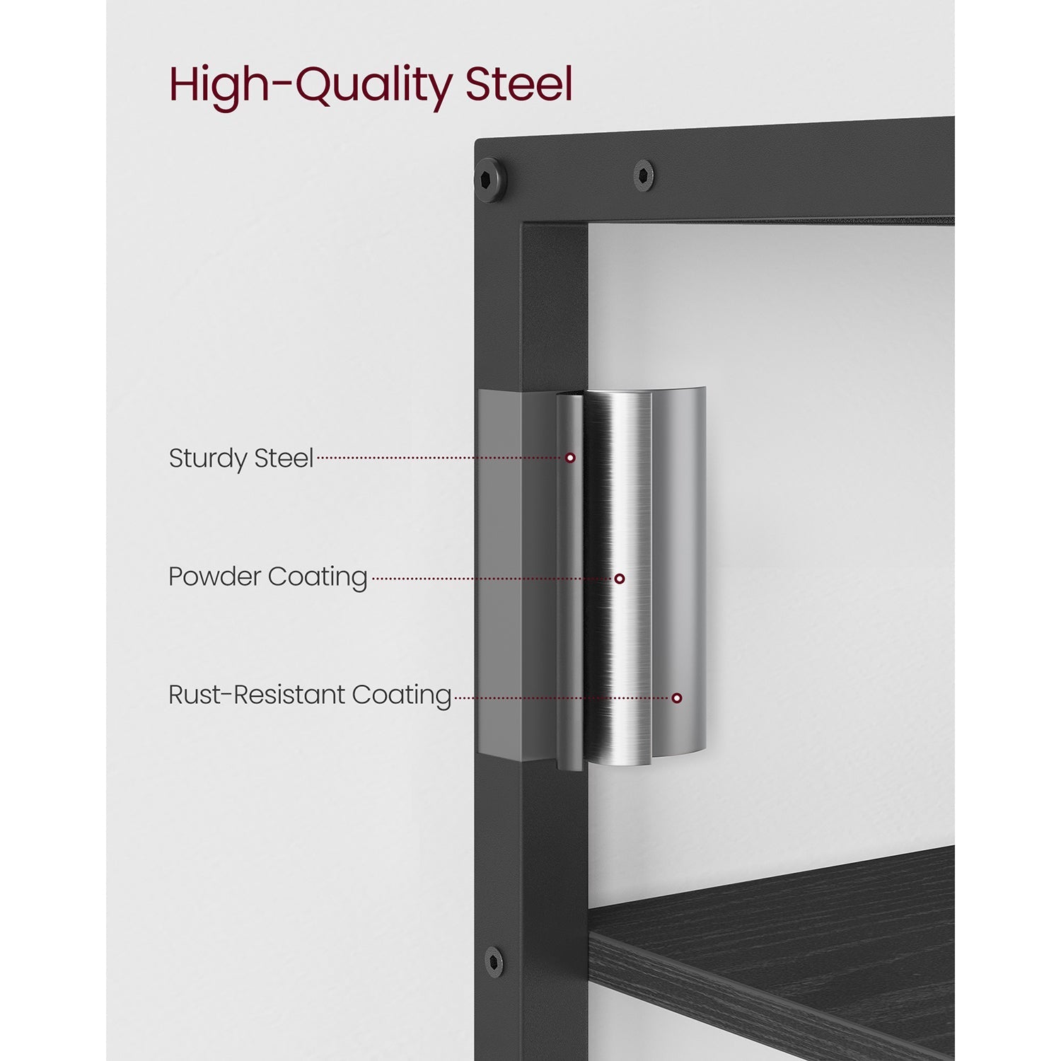 5-Tier Bookcase - Metal - Black