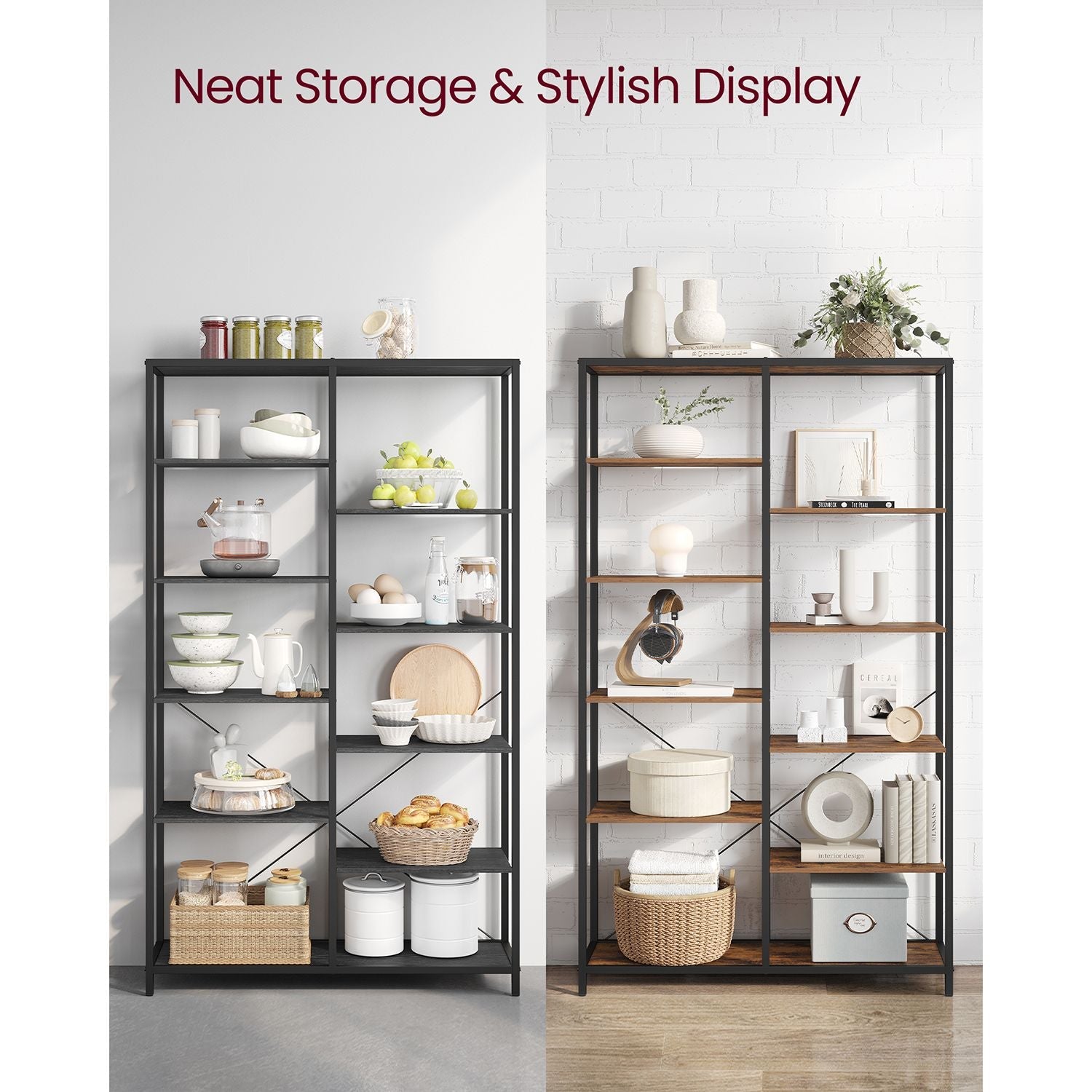 5-Tier Bookcase - Metal - Black