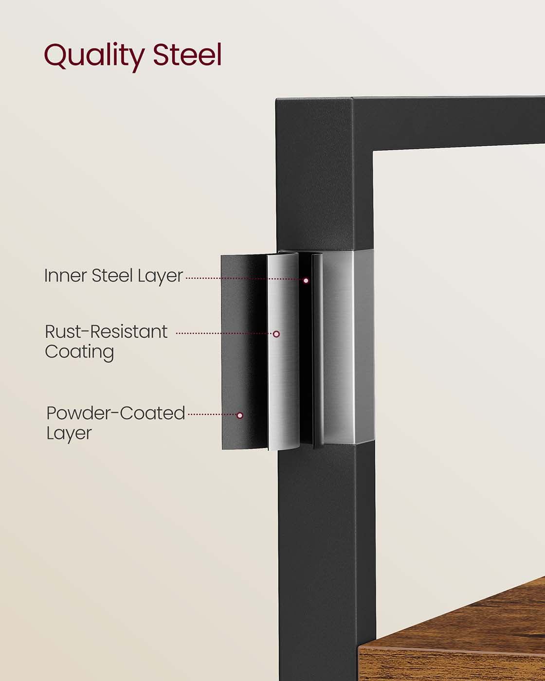 Bookcase - Metal - Rustic Brown - 14 Shelves