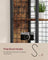 6-Tier Bookcase - Wood - Rustic Brown - Multiple Shelves with Hooks