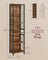 6-Tier Bookcase - Wood - Rustic Brown - Multiple Shelves with Hooks