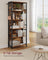 Bookcase - 6-Tier with Hooks - Wood - Rustic Brown