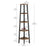 5 Tier Bookcase - Metal - Rustic Brown - Corner Design