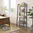 4-Tier Ladder Shelf - Wood - Rustic Brown - Industrial Bookcase and Storage Unit