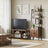 Bookcase - Particleboard and Metal - Rustic Brown - with Cupboard