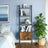 Bookcase - Steel - Rustic Brown - 4 Shelves with Cupboard