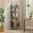 Bookcase - Particleboard and Metal - Rustic Brown - with Cupboard