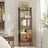 Bookcase - Steel - Rustic Brown - 4 Shelves with Cupboard
