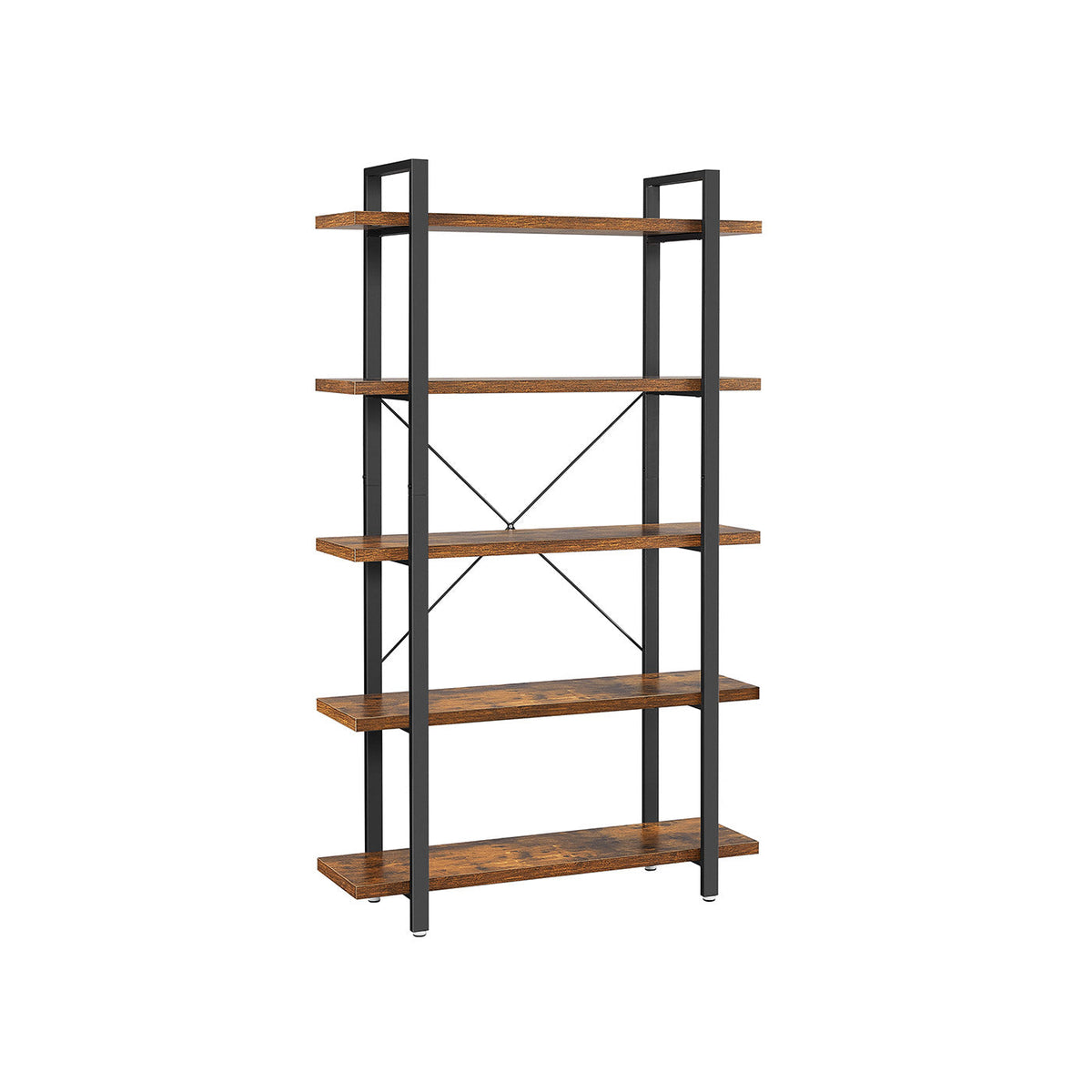 5-Layer Bookcase - Wood - Rustic Brown