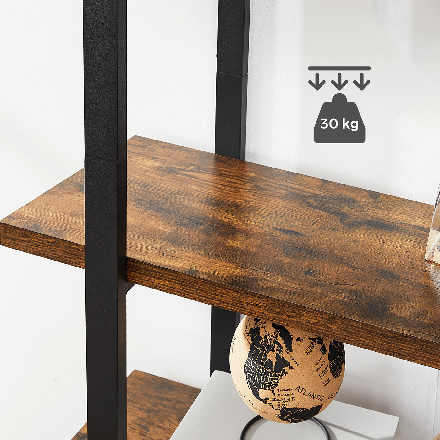 5-Layer Bookcase - Wood - Rustic Brown