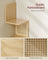 5-Tier Wall-Mounted Corner Shelf - Space-Saving with PVC Rattan Sides - Oak Beige - Zigzag Design