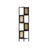 5-Tier Corner Shelf - Metal - Ebony Black - Rattan Effect Sides