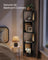 5-Tier Corner Shelf - Metal - Ebony Black - Rattan Effect Sides