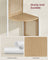 Corner Shelf - Metal - Oak Beige - 5-Tier with Rattan Effect Sides