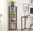 5-Tier Corner Shelf - Industrial Wood - Rustic Brown and Black - Multipurpose Design