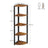 5-Tier Corner Shelf - Industrial Wood - Rustic Brown and Black - Multipurpose Design