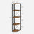 5 Tier Corner Shelf - Engineered Wood - Rustic Brown and Black - Multipurpose Storage Unit