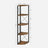 5 Tier Corner Shelf - Engineered Wood - Rustic Brown and Black - Multipurpose Storage Unit