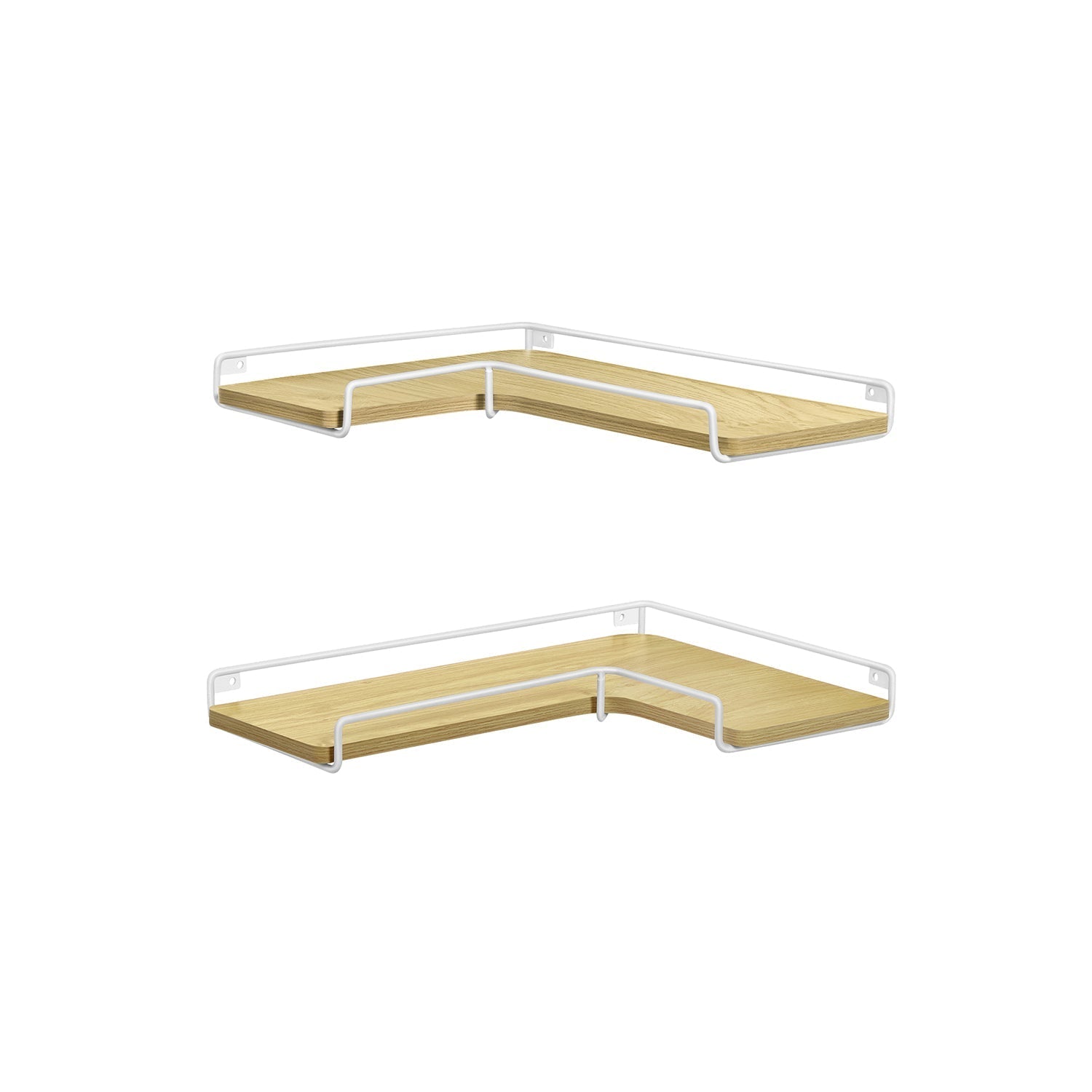 Set of 2 L-Shaped Corner Floating Shelves - Natural Oak