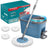 Spin Mop Set - With Wringer Bucket and Pads - Grey, Blue