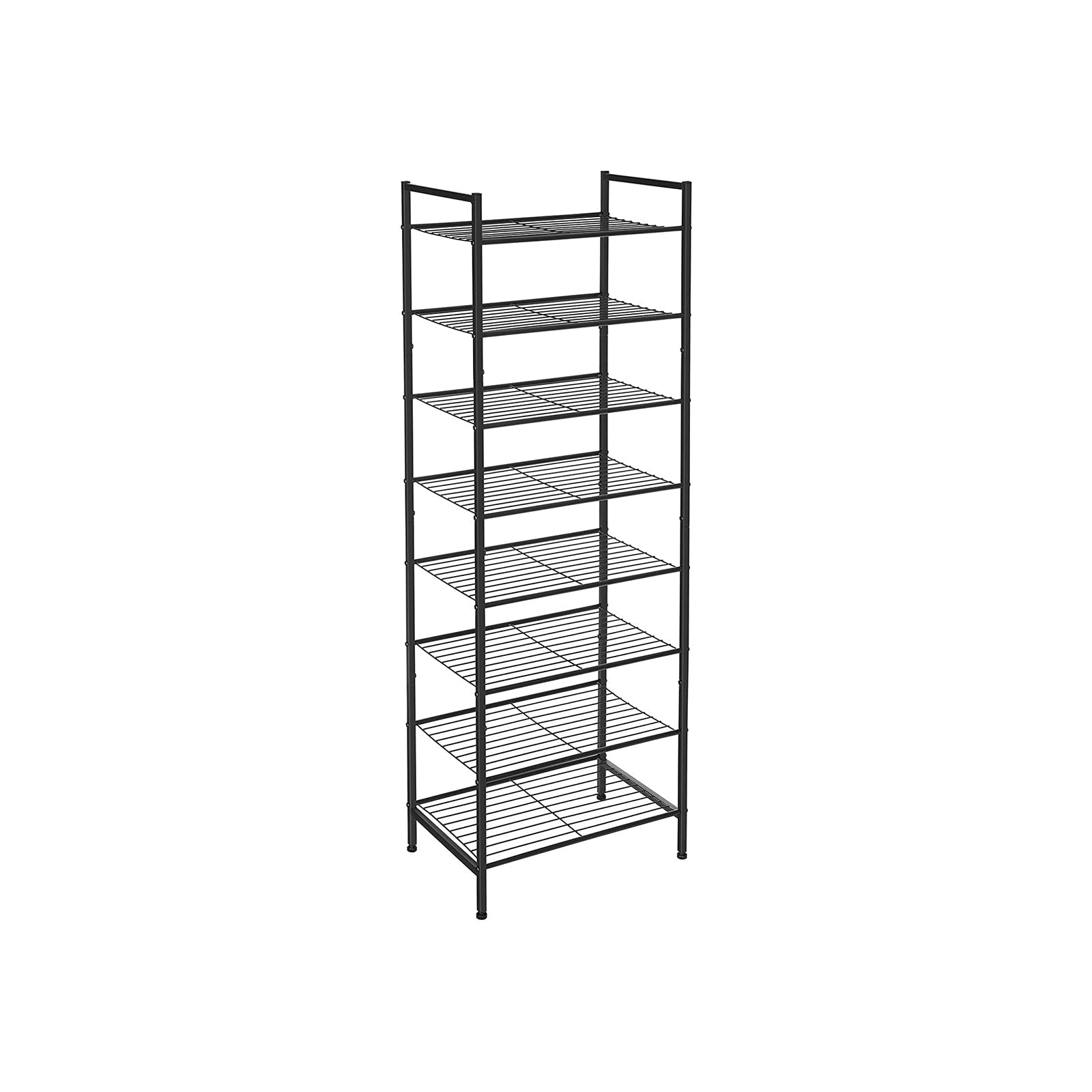 8-Tier Slim Shoe Rack - Metal - Black