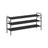 3-Tier Fabric Shoe Rack - Ink Black - Height-Adjustable