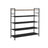 5-Tier Shoe Rack - Metal - Rustic Brown and Black - Open Design with Hooks