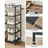 5-Tier Shoe Rack - Metal - Rustic Brown and Black - Open Design with Hooks