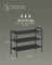 3-Tier Fabric Shoe Rack - Ink Black - Height-Adjustable