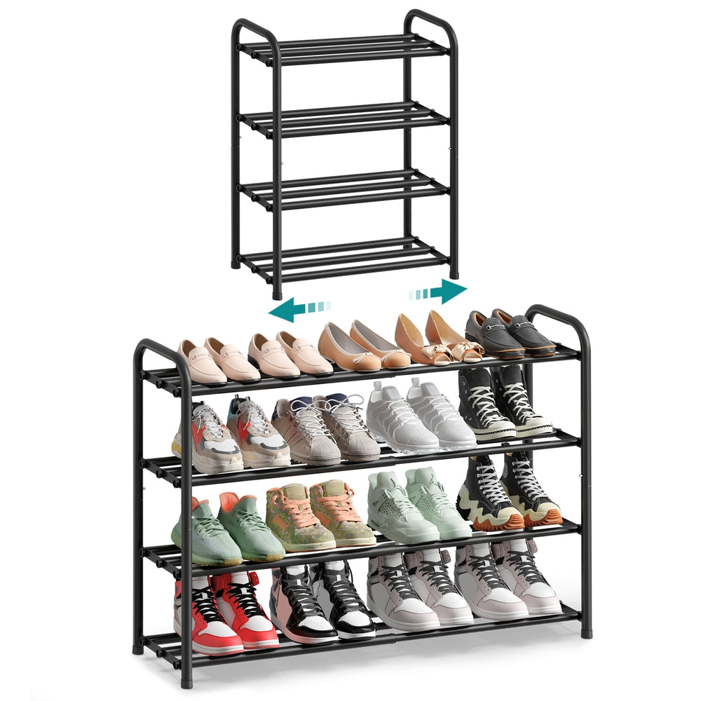 Expandable Shoe Rack - 2-Tier - Steel - Adjustable Shelves