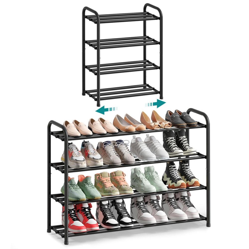 Expandable Shoe Rack - 2-Tier - Steel - Adjustable Shelves