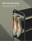 Shoe Rack - Fabric - Ink Black - 4-Tier with Hooks and Height-Adjustable Design