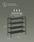 Shoe Rack - Fabric - Ink Black - 4-Tier with Hooks and Height-Adjustable Design