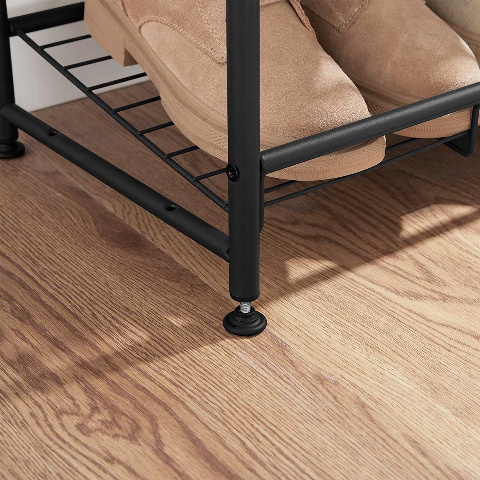 Shoe Rack - Steel - Black - Adjustable 3-Tier Storage for Up to 12 Pairs