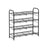 4 Tier Shoe Rack - Steel - Black - Stackable Storage for Up to 12 Pairs